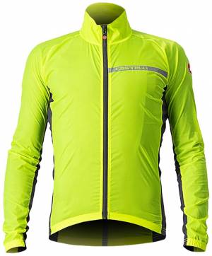 &Alpha;&nu;&tau;&iota;&alpha;&nu;&epsilon;&mu;&iota;&kappa;ό Castelli Squadra Stretch Jacket - Yellow Fluo / Dark Gray