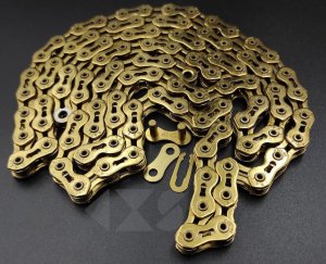 NOS BMX &Alpha;&lambda;&upsilon;&sigma;ί&delta;&alpha; KMC - 9G K710SL 1/2" X 1/8" 100L Jumping Chain Gold