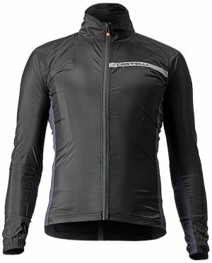 &Alpha;&nu;&tau;&iota;&alpha;&nu;&epsilon;&mu;&iota;&kappa;ό Castelli Squadra Stretch Jacket - Light Black / Dark Gray